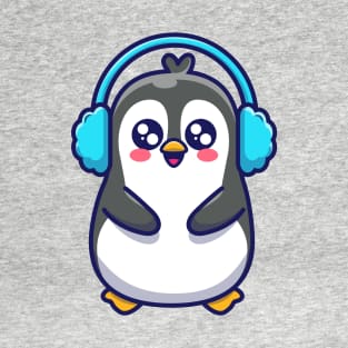 Cute penguin wearing earmuff T-Shirt